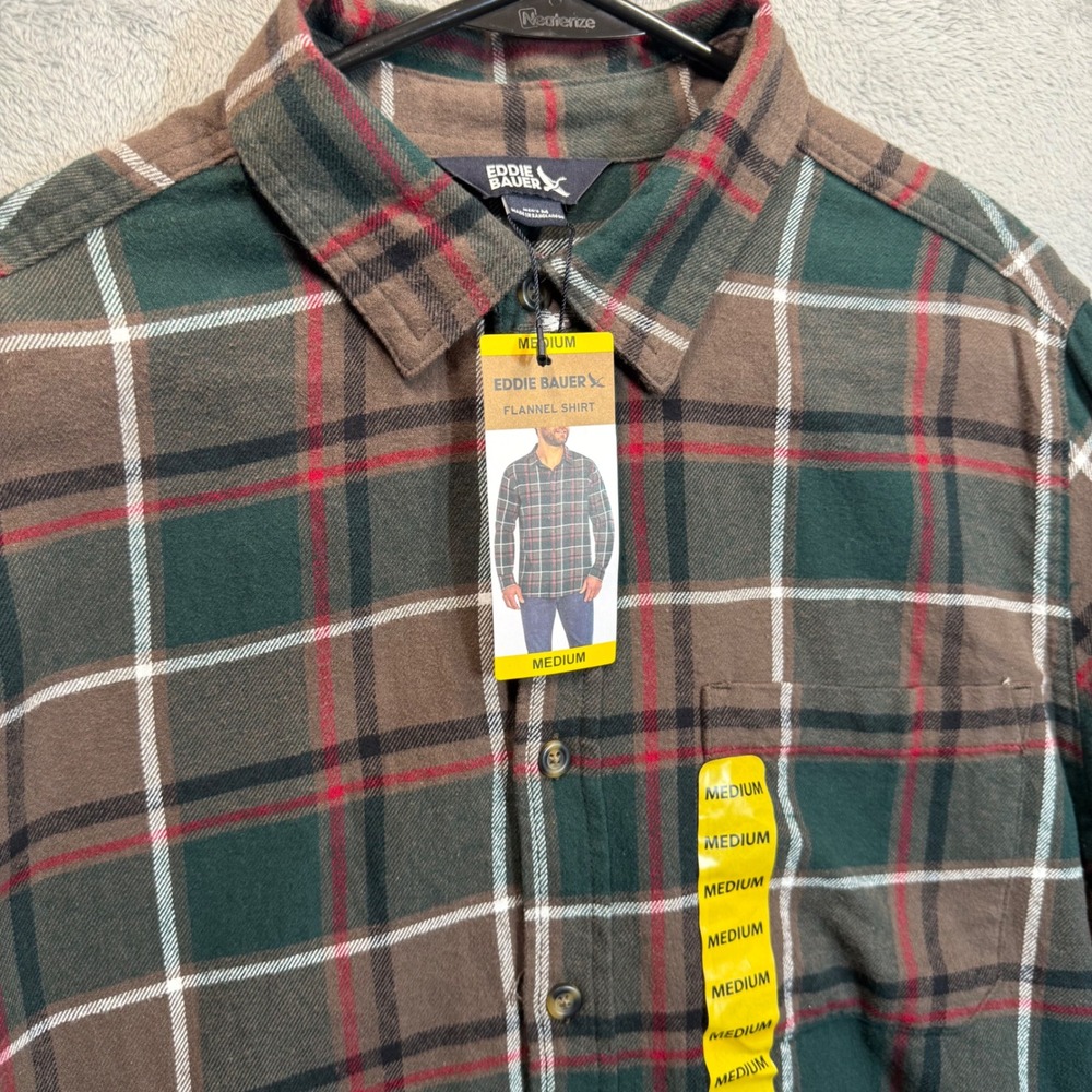 Eddie Bauer Flannel Shirt Plaid Button Up Long Sleeve Casual Medium‎